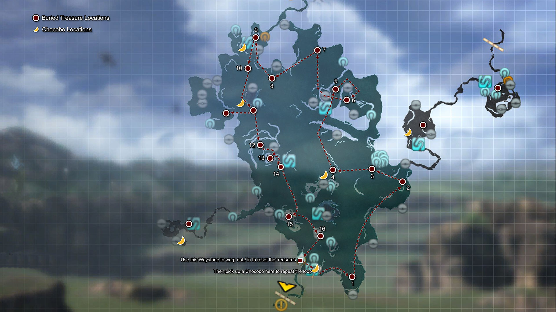 Gran Pulse - Archylte Steppe Buried Treasure Locations and Loop