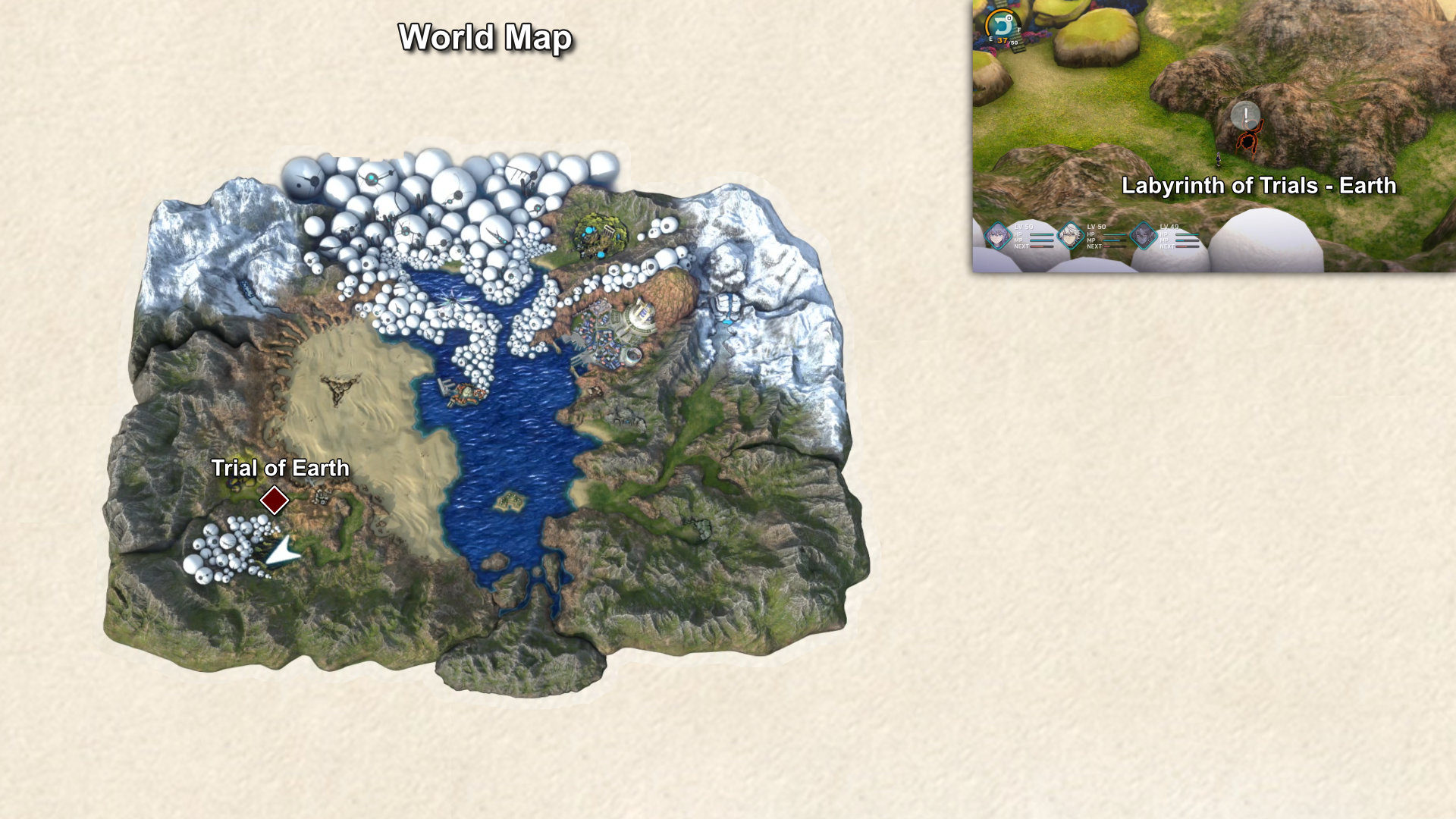 4005. World Map - Path to Trial of Earth