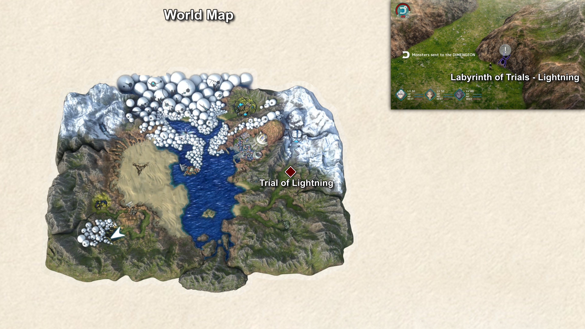 4014. World Map - Path to Trial of Lightning