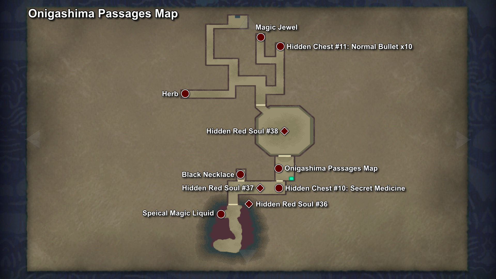397. Onigashima Passages Item Map (Second Visit)