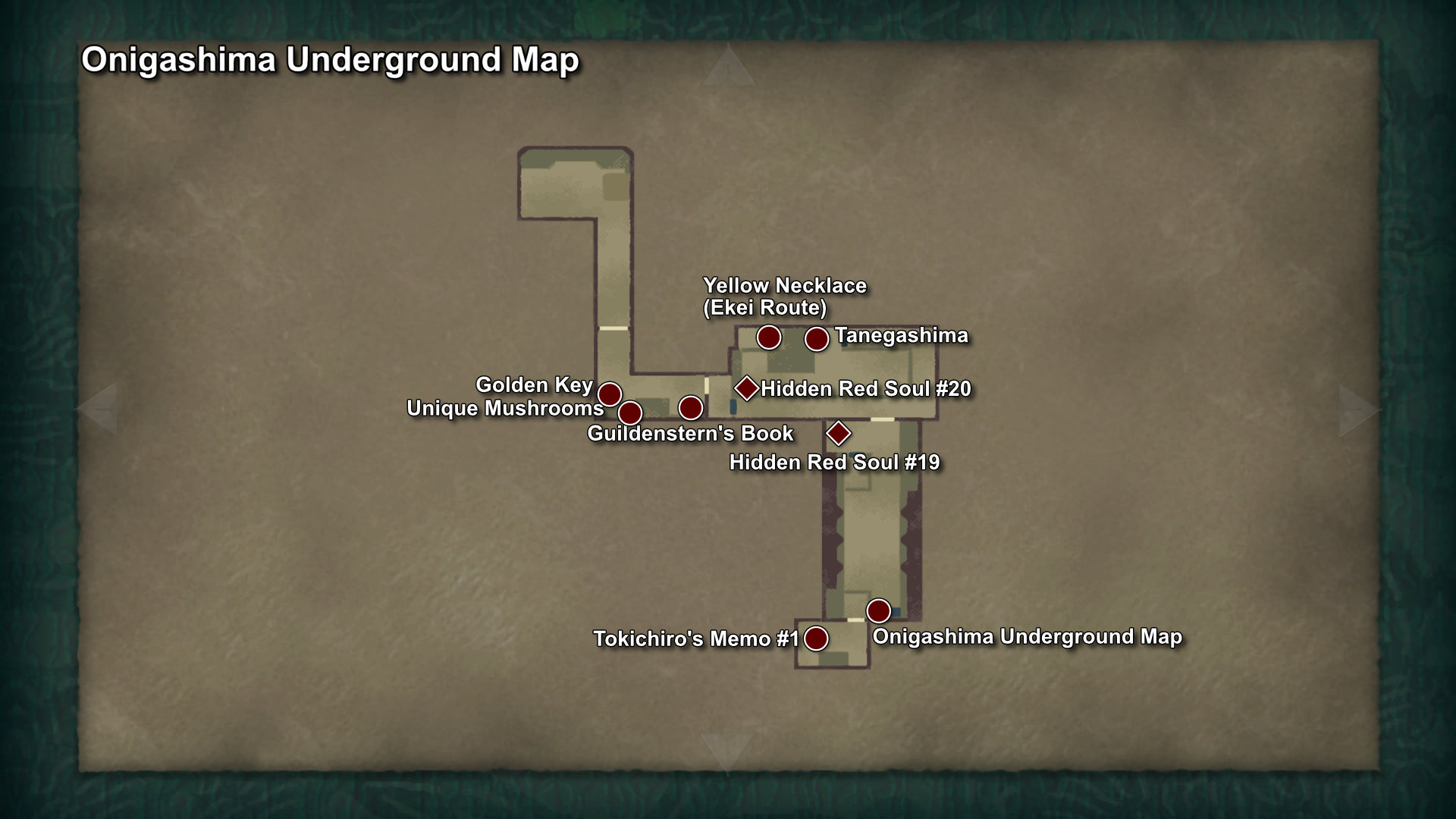 250. Onigashima Underground Item Map (First Visit)