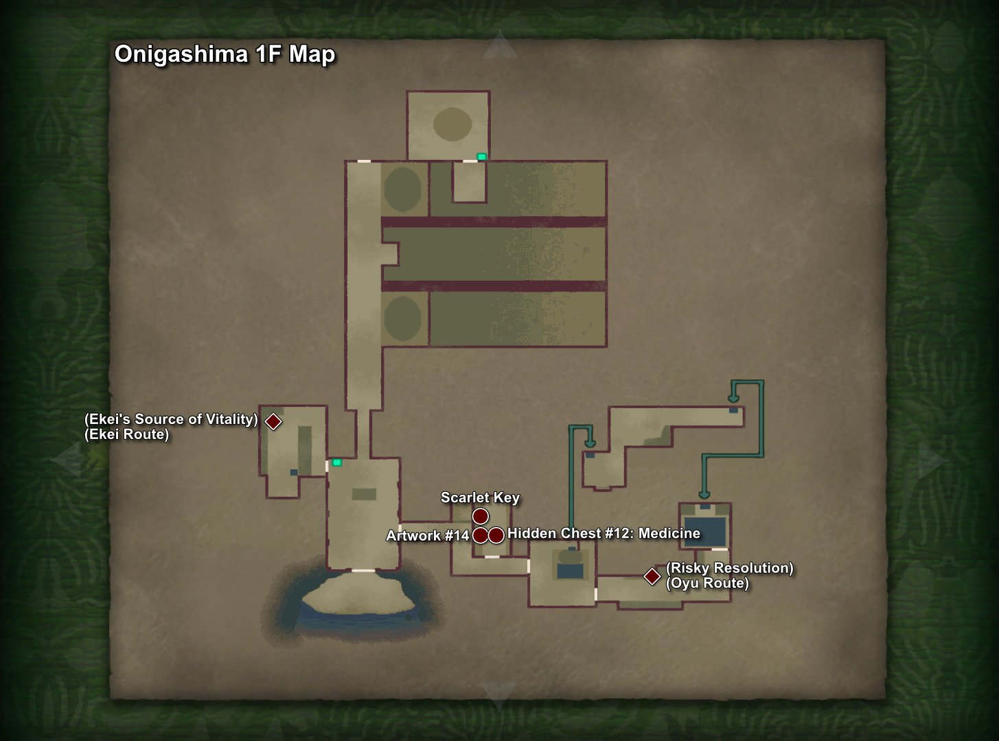 410. Onigashima 1F Item Map (Second Visit)