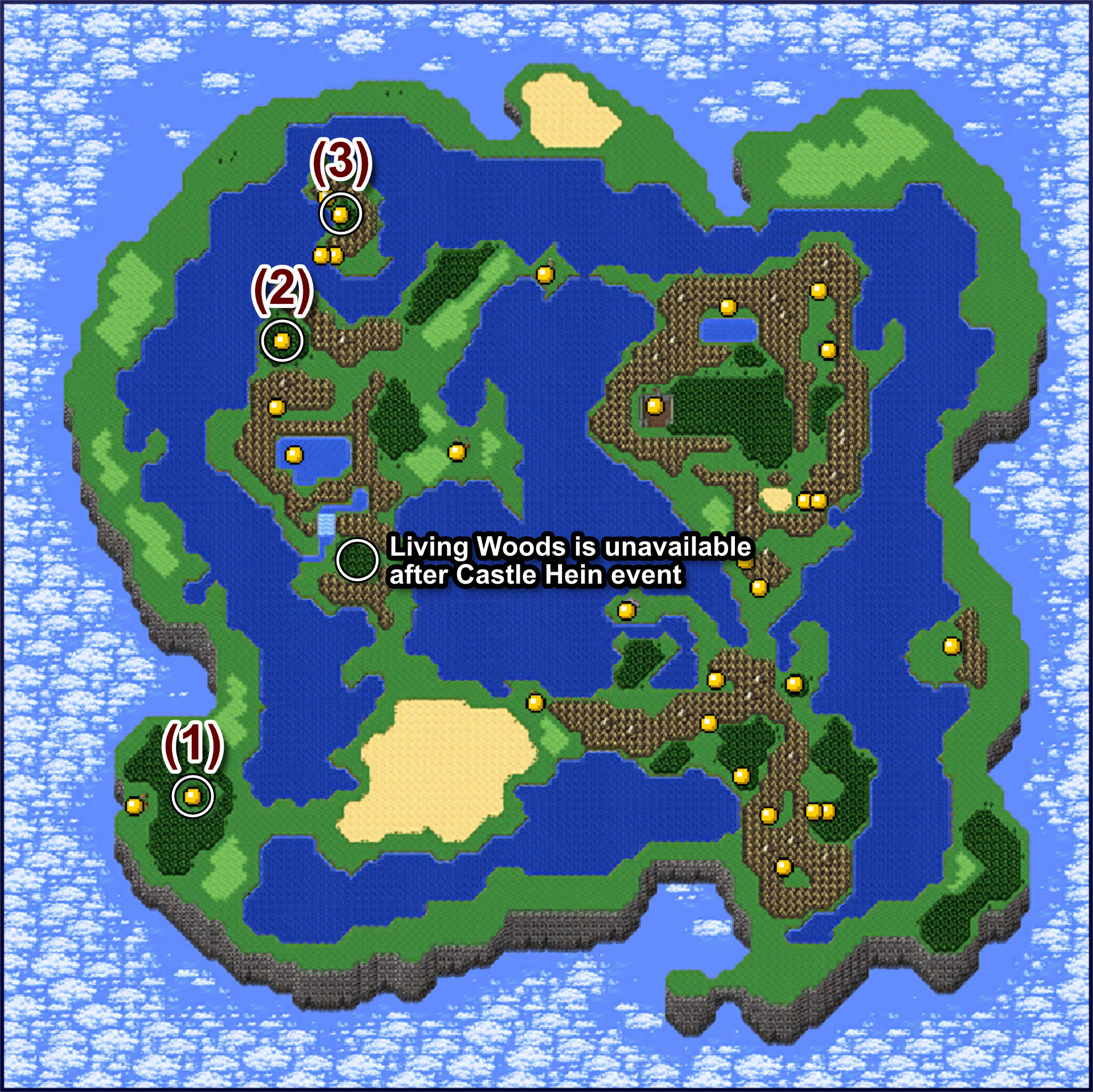 055. Chocobo Woods Locations - Floating Continent