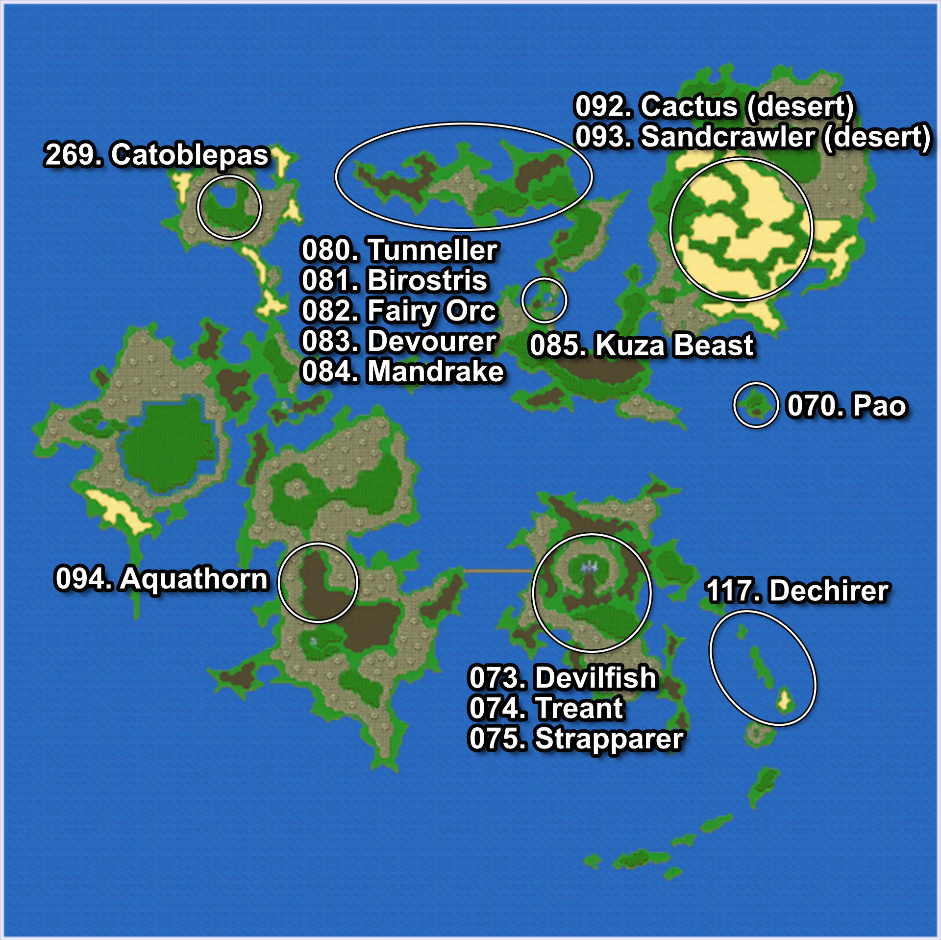 100. Missable Monsters Location - Galuf's World