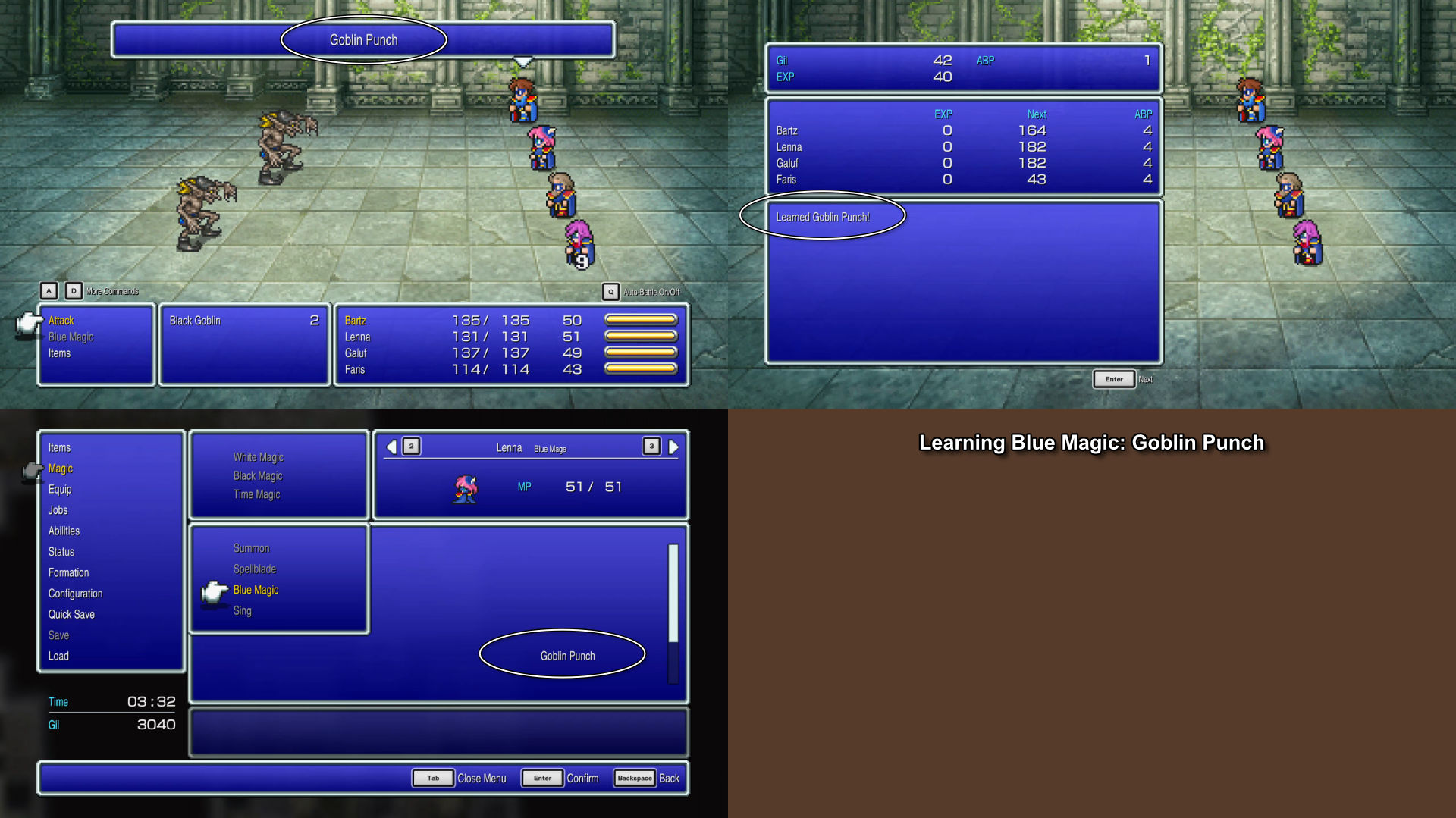 005. Learning Blue Magic - Goblin Punch