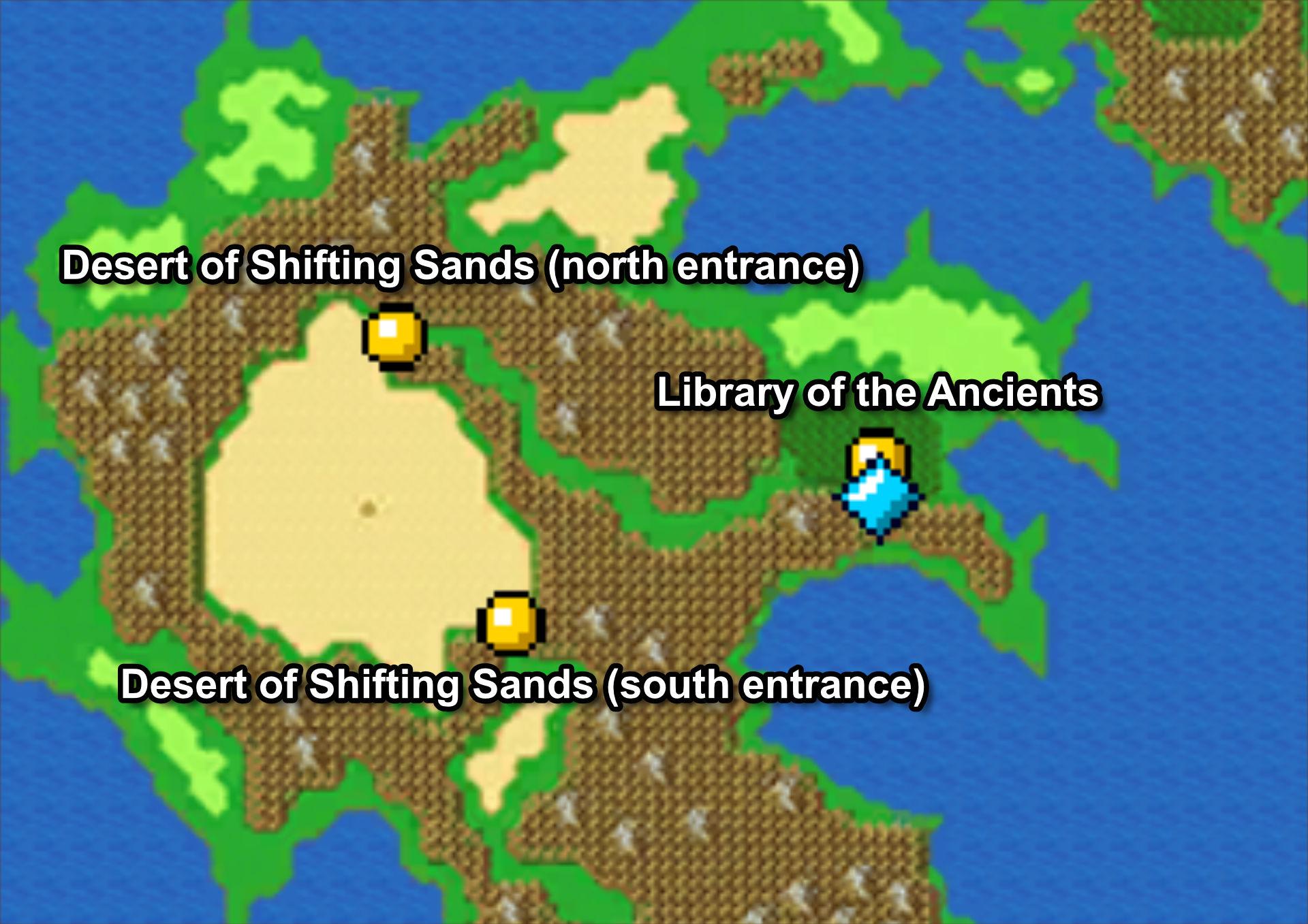 051. Library of the Ancients & Desert of Shifting Sands Location